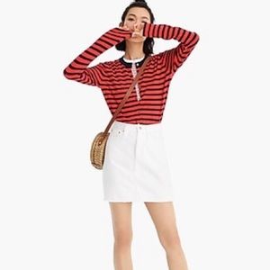 J. Crew White Denim Skirt